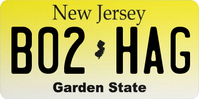 NJ license plate B02HAG