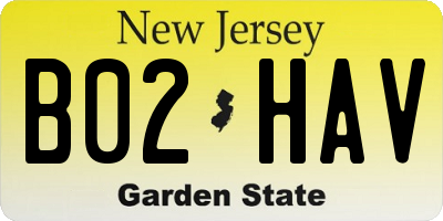 NJ license plate B02HAV