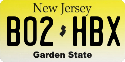 NJ license plate B02HBX