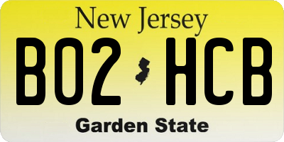 NJ license plate B02HCB