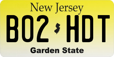 NJ license plate B02HDT