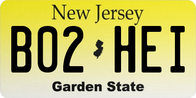 NJ license plate B02HEI
