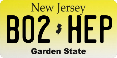 NJ license plate B02HEP