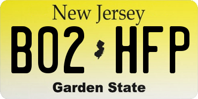 NJ license plate B02HFP