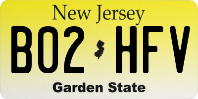 NJ license plate B02HFV