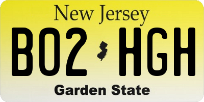 NJ license plate B02HGH