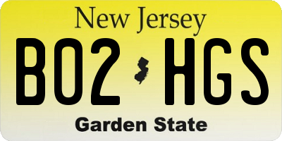 NJ license plate B02HGS