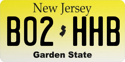 NJ license plate B02HHB
