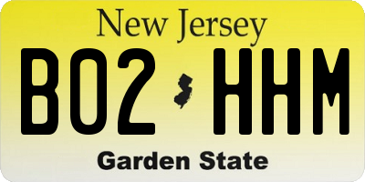 NJ license plate B02HHM