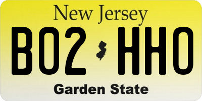 NJ license plate B02HHO