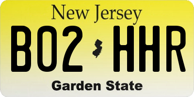 NJ license plate B02HHR