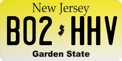 NJ license plate B02HHV