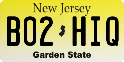 NJ license plate B02HIQ