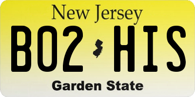 NJ license plate B02HIS