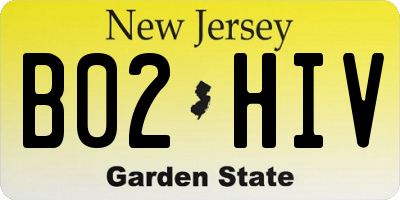 NJ license plate B02HIV