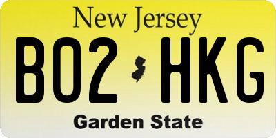 NJ license plate B02HKG