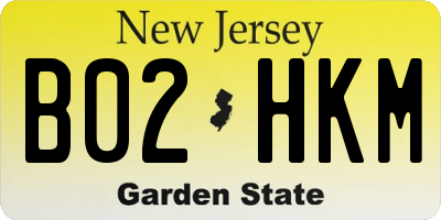 NJ license plate B02HKM