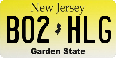 NJ license plate B02HLG