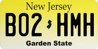 NJ license plate B02HMH