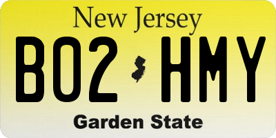 NJ license plate B02HMY