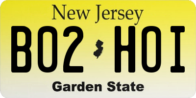 NJ license plate B02HOI