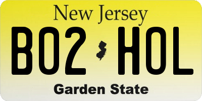 NJ license plate B02HOL