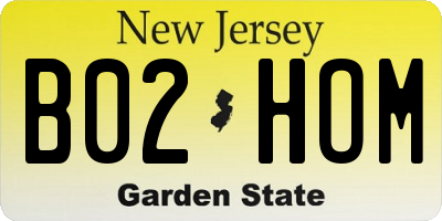 NJ license plate B02HOM