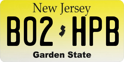 NJ license plate B02HPB