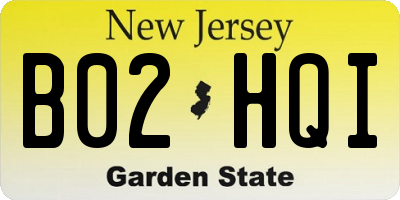 NJ license plate B02HQI