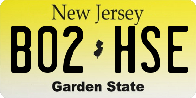 NJ license plate B02HSE