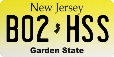 NJ license plate B02HSS