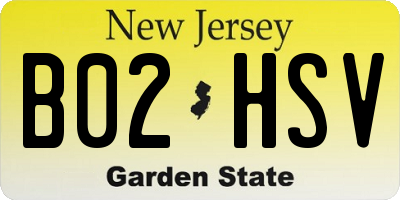 NJ license plate B02HSV