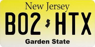 NJ license plate B02HTX