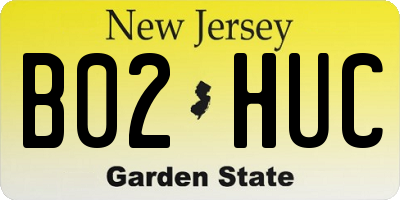 NJ license plate B02HUC