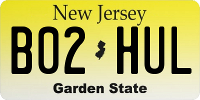 NJ license plate B02HUL