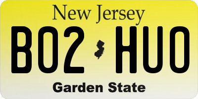 NJ license plate B02HUO