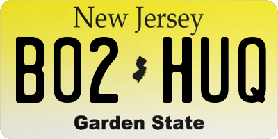 NJ license plate B02HUQ