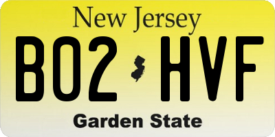 NJ license plate B02HVF