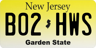 NJ license plate B02HWS