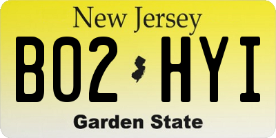 NJ license plate B02HYI
