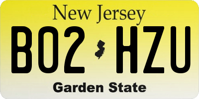 NJ license plate B02HZU