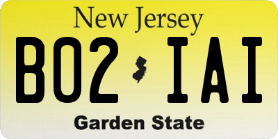 NJ license plate B02IAI