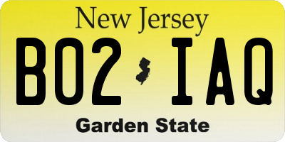NJ license plate B02IAQ