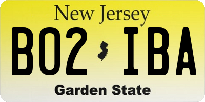 NJ license plate B02IBA