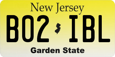 NJ license plate B02IBL