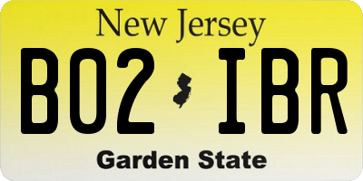 NJ license plate B02IBR