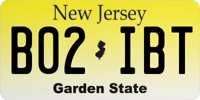 NJ license plate B02IBT