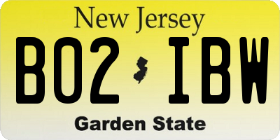 NJ license plate B02IBW