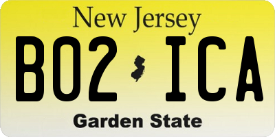 NJ license plate B02ICA