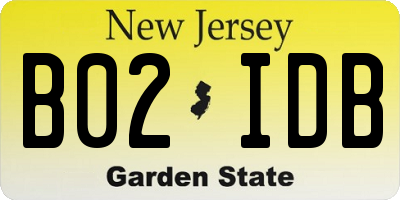 NJ license plate B02IDB
